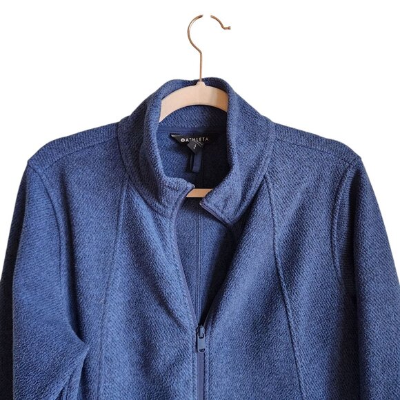 Athleta Jacket Blue Large Women's Stroll Fleece Full Zip Pockets Sweatshirt - Picture 2 of 10